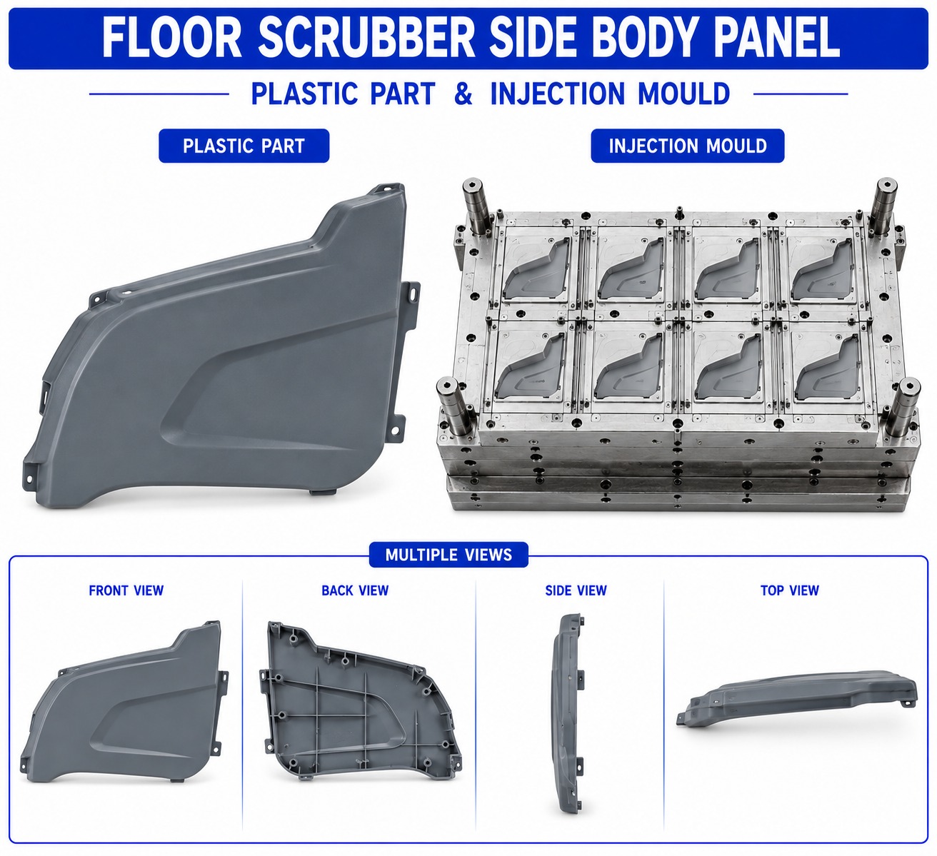 Floor Scrubber Plastic Side Body Panel Mould and Moulding Service